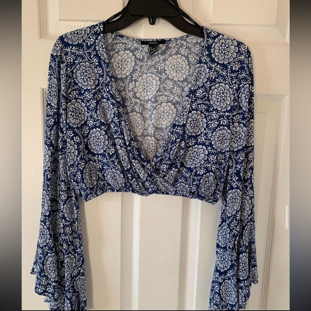 Floral low neck top